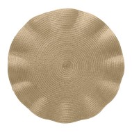 Lugar Americano 38cm De Polipropileno Babado Dourado 